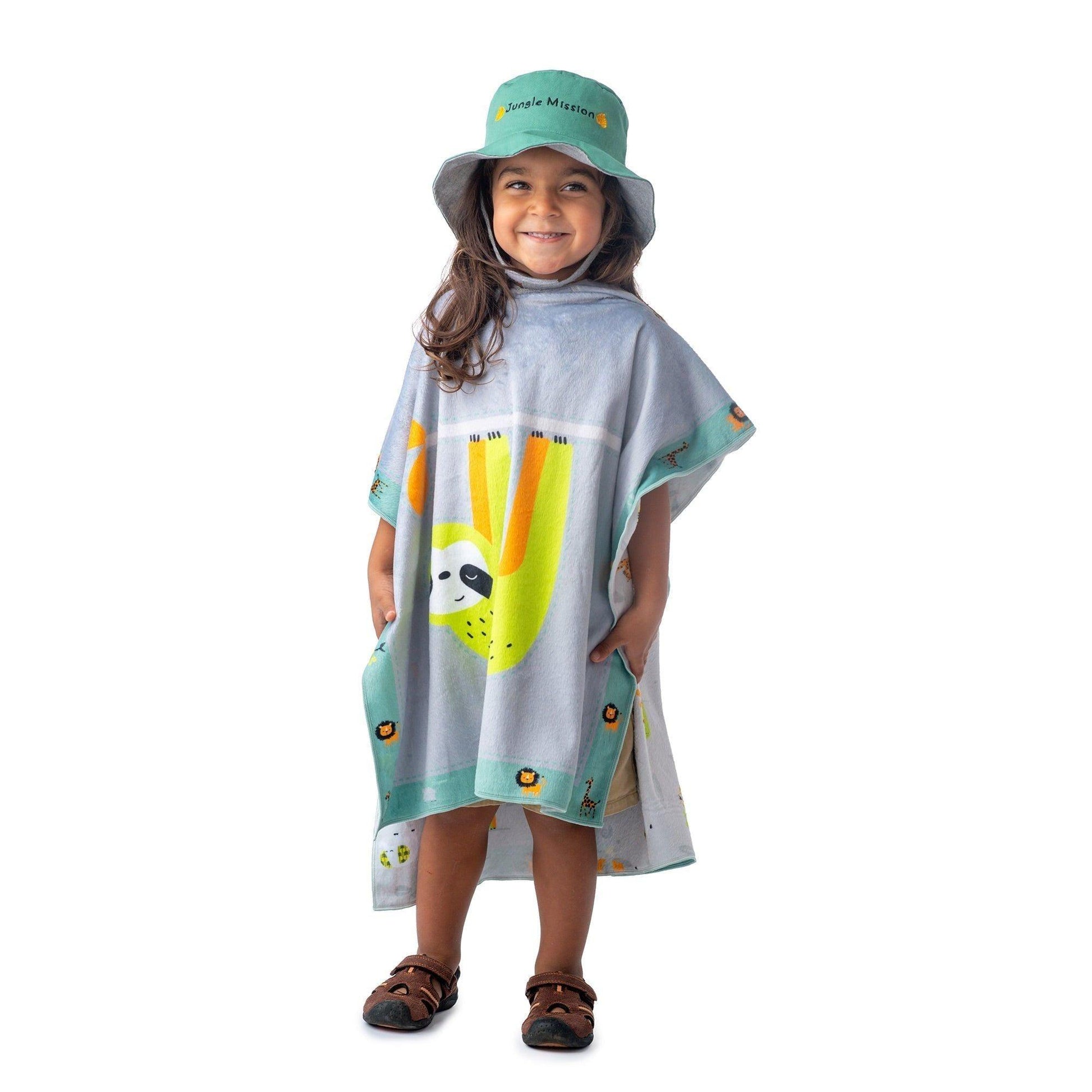 FlapJackKids Kids' UPF50+ Sun Hat - Tiger/Safari Truck - Emmbaby Canada