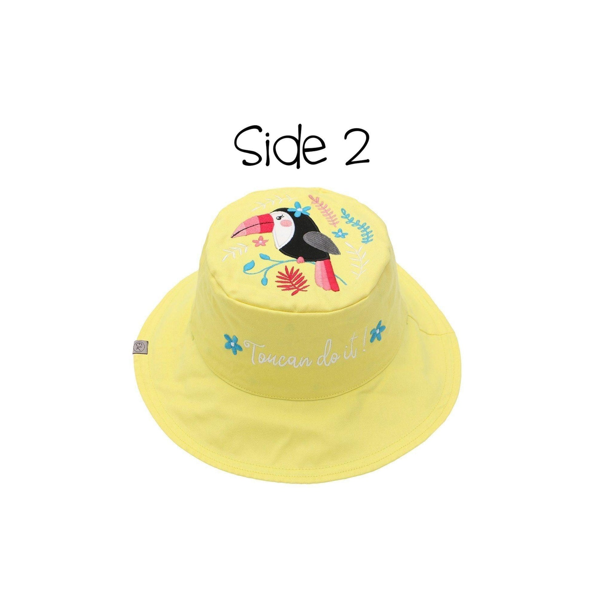 FlapJackKids Kids' UPF50+ Sun Hat - Watermelon/Toucan - Emmbaby Canada