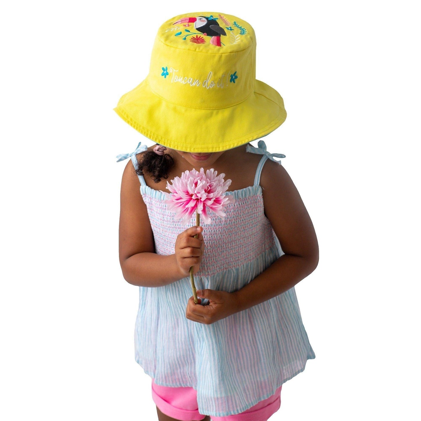 FlapJackKids Kids' UPF50+ Sun Hat - Watermelon/Toucan - Emmbaby Canada