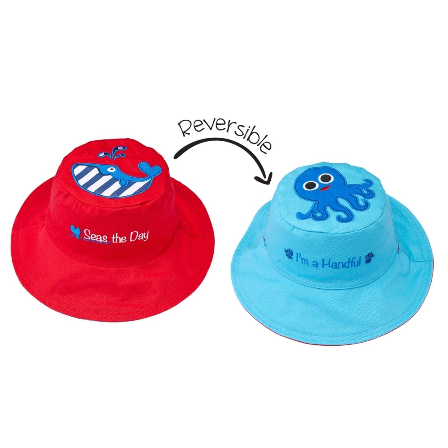 FlapJackKids Kids UPF50+ Sun Hat - Whale/Octopus EmmBaby