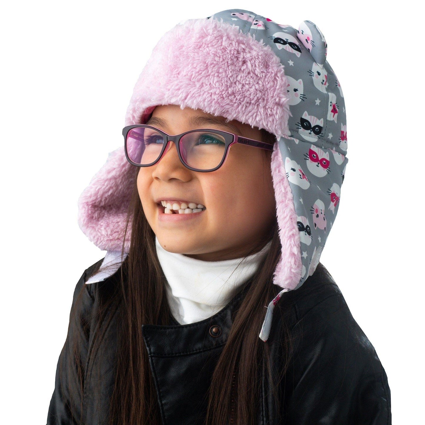 FlapJackKids - Water Repellent Trapper Hat - Cat Grey - Emmbaby Canada