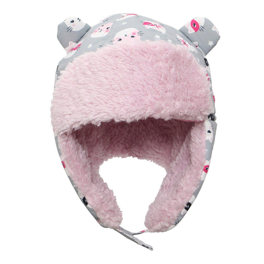 FlapJackKids - Water Repellent Trapper Hat - Cat Grey - Emmbaby Canada