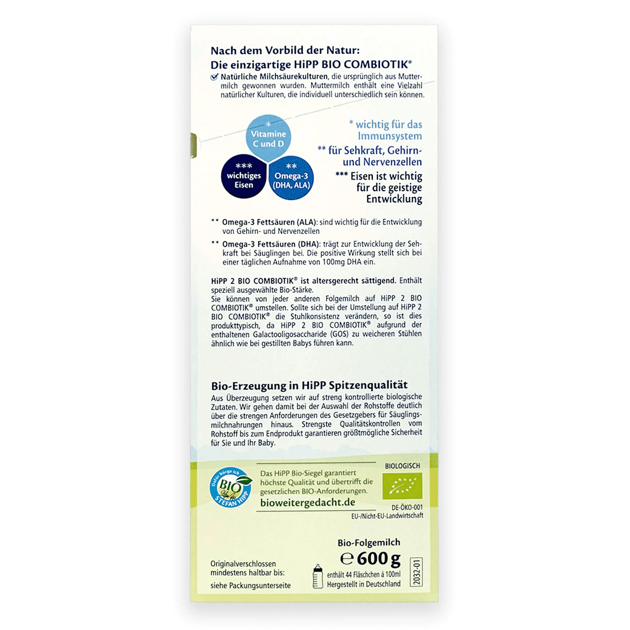 HiPP German Stage 2 Combiotik Follow-on Infant Milk Formula 6+ months • 600g - Emmbaby Canada