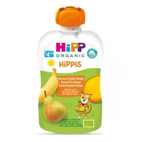 HiPP Hippis Banana Pear Mango Puree 100g - 6 Pouches - Emmbaby Canada