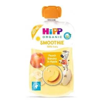 HiPP Hippis Smoothie Drink Peach Banana Apple 120g - 6 Pouches - Emmbaby Canada