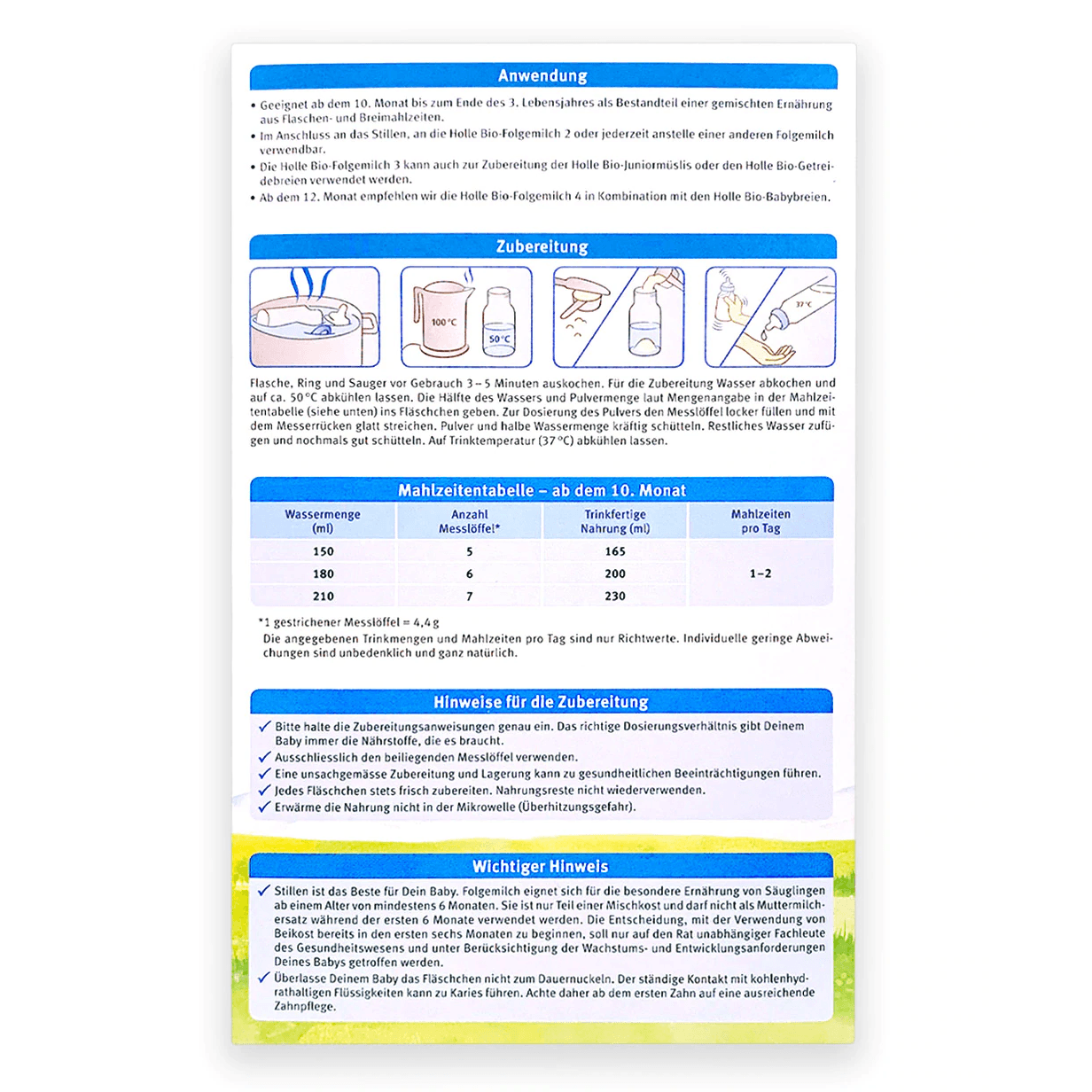 Holle formula hotsell instructions stage 2