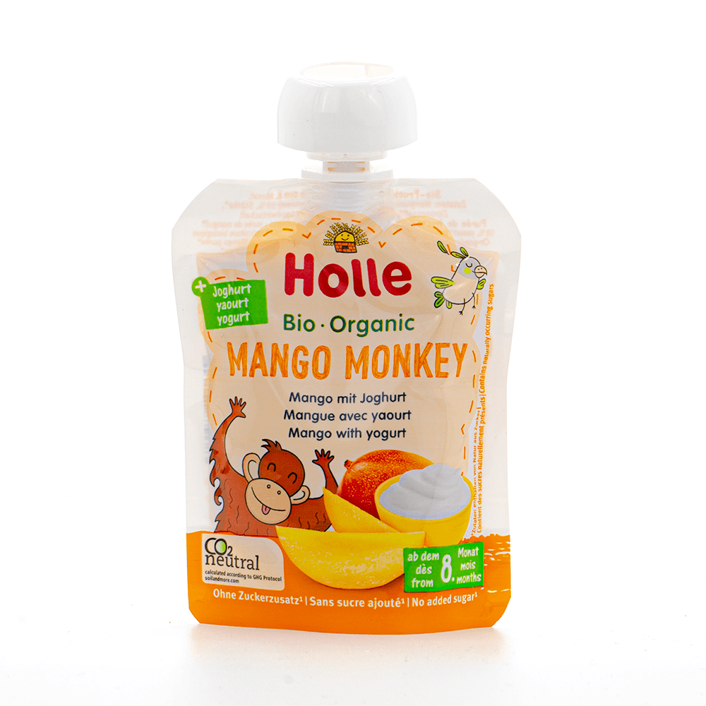 Holle Mango Monkey: Mango & Yogurt (8+ Months) - 6 Pouches - Emmbaby Canada
