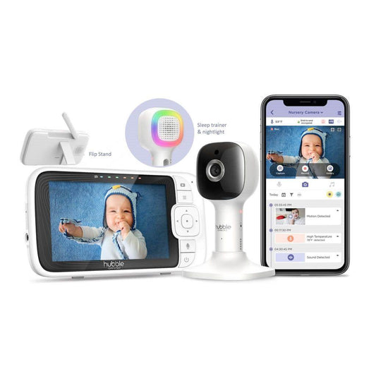 Hubble Connected Nursery Pal Cloud 5" Video Baby Monitor with Night Vision & 2-Way Communication - Emmbaby Canada