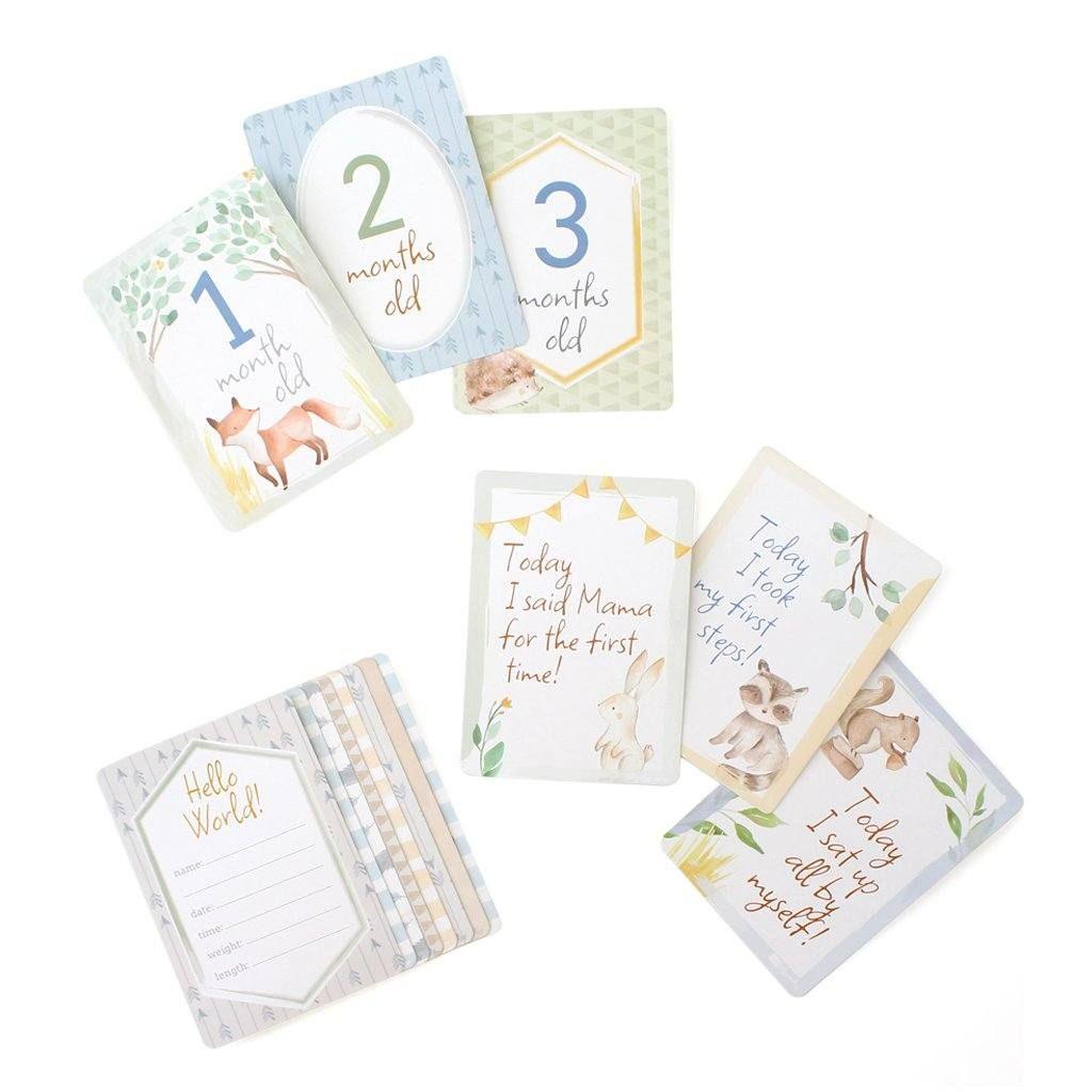 Itzy Moments™ - Double-Sided Baby Milestone Cards - Woodland - Emmbaby Canada