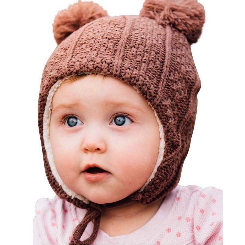 Jan&Jul Brown Bear – baby knit toques, cute winter hats - Emmbaby Canada