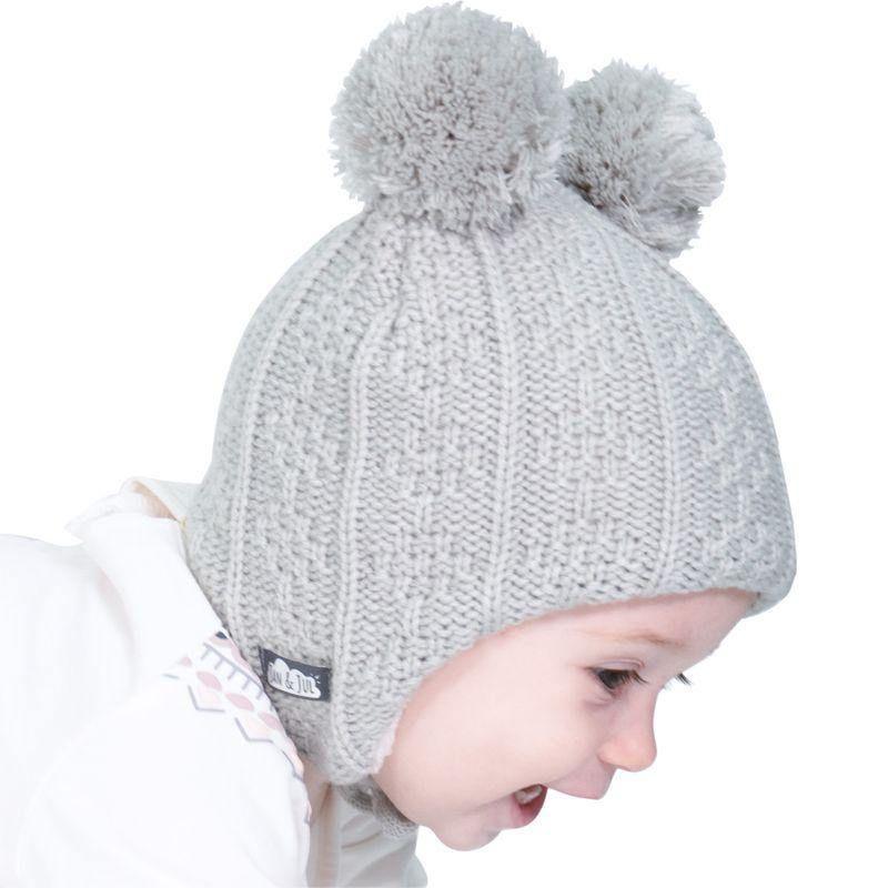 Jan&Jul Grey Bear – children’s knitted beanies, cute winter hats - Emmbaby Canada