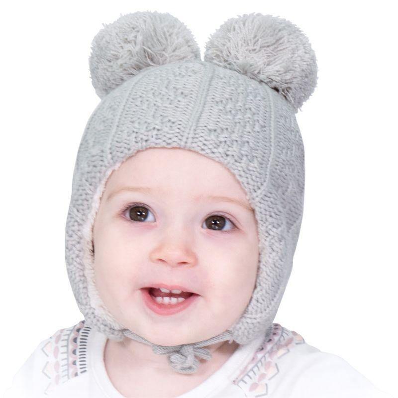 Jan&Jul Grey Bear – children’s knitted beanies, cute winter hats - Emmbaby Canada