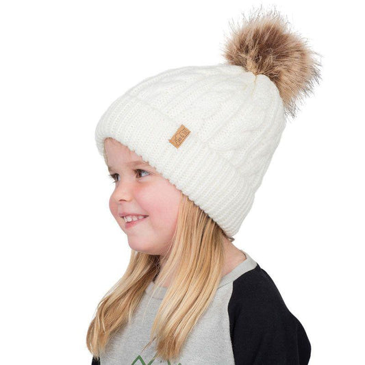 Jan&Jul - Kids' Cable Knit Beanie | Cream - Emmbaby Canada