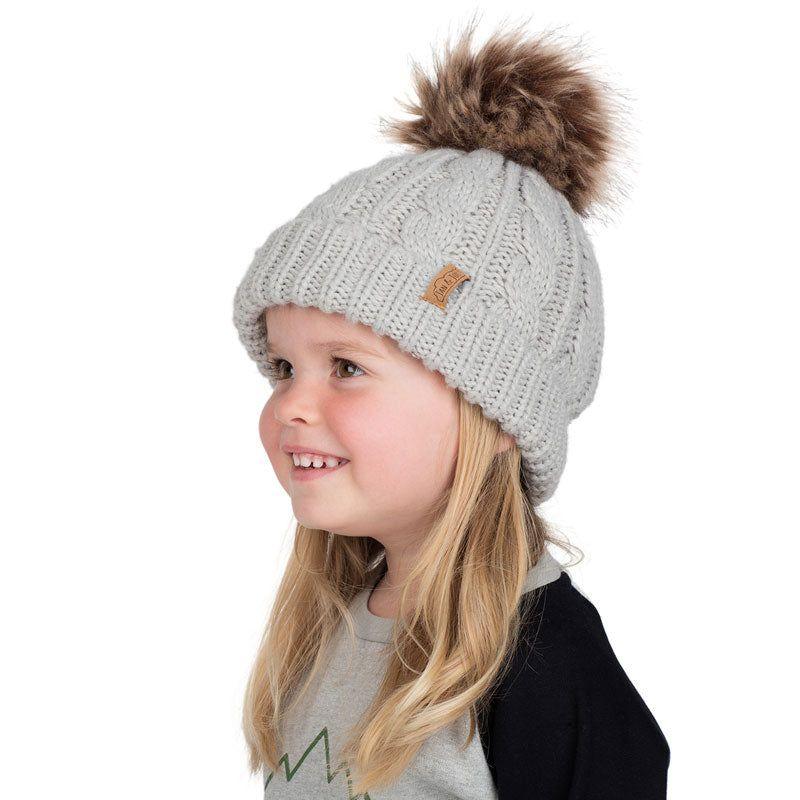 Jan&Jul - Kids' Cable Knit Beanie | Grey - Emmbaby Canada