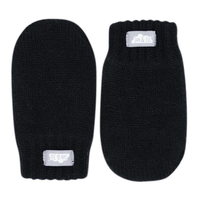 Jan&Jul Knit Mittens | Black - Emmbaby Canada