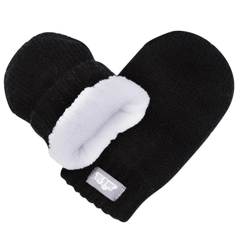 Jan&Jul Knit Mittens | Black - Emmbaby Canada