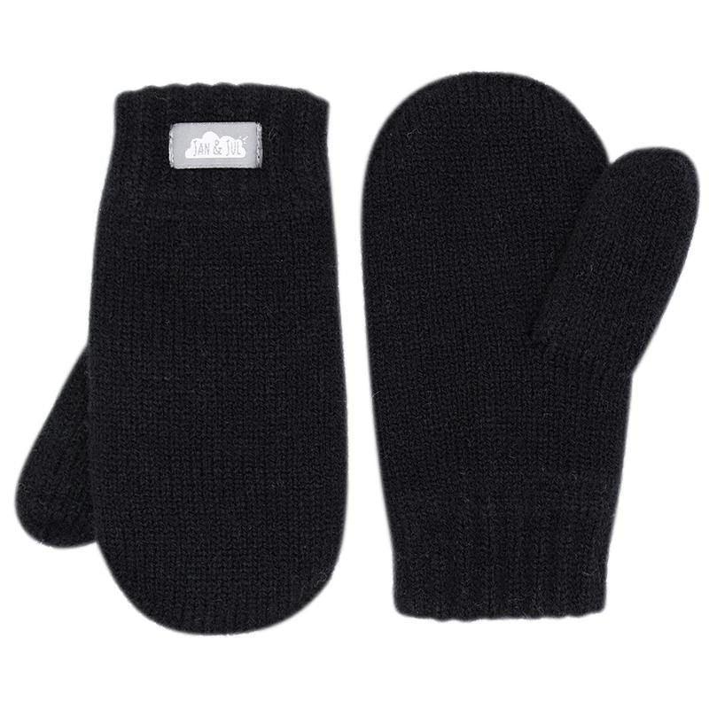 Jan&Jul Knit Mittens | Black - Emmbaby Canada