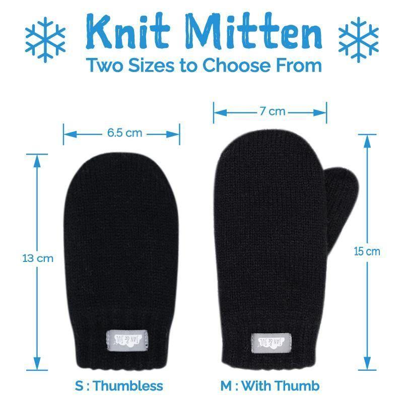 Jan&Jul Knit Mittens | Black - Emmbaby Canada