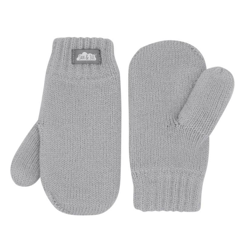 Jan&Jul Knit Mittens | Light Grey - Emmbaby Canada