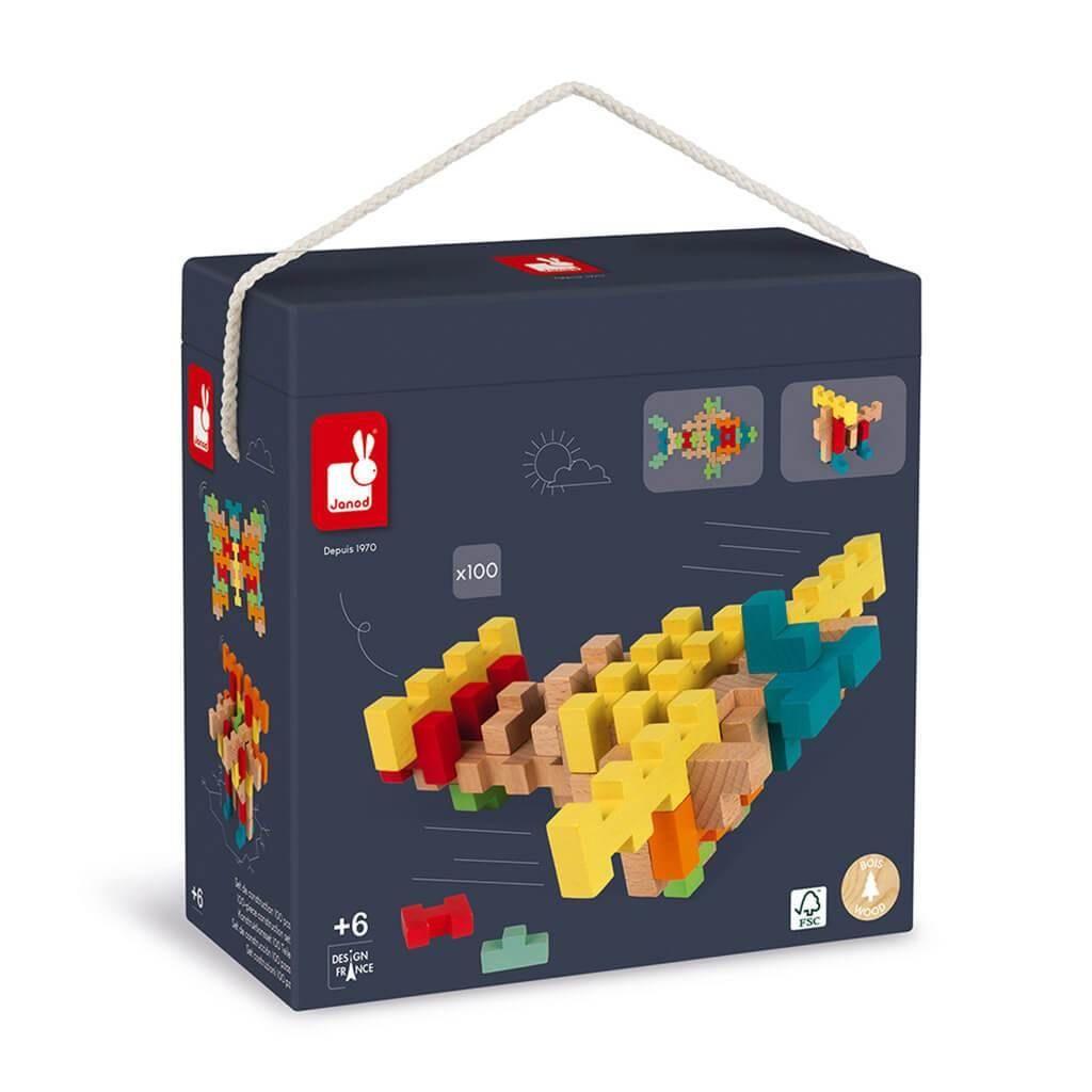 Janod - 100 pc Construction Set - Emmbaby Canada