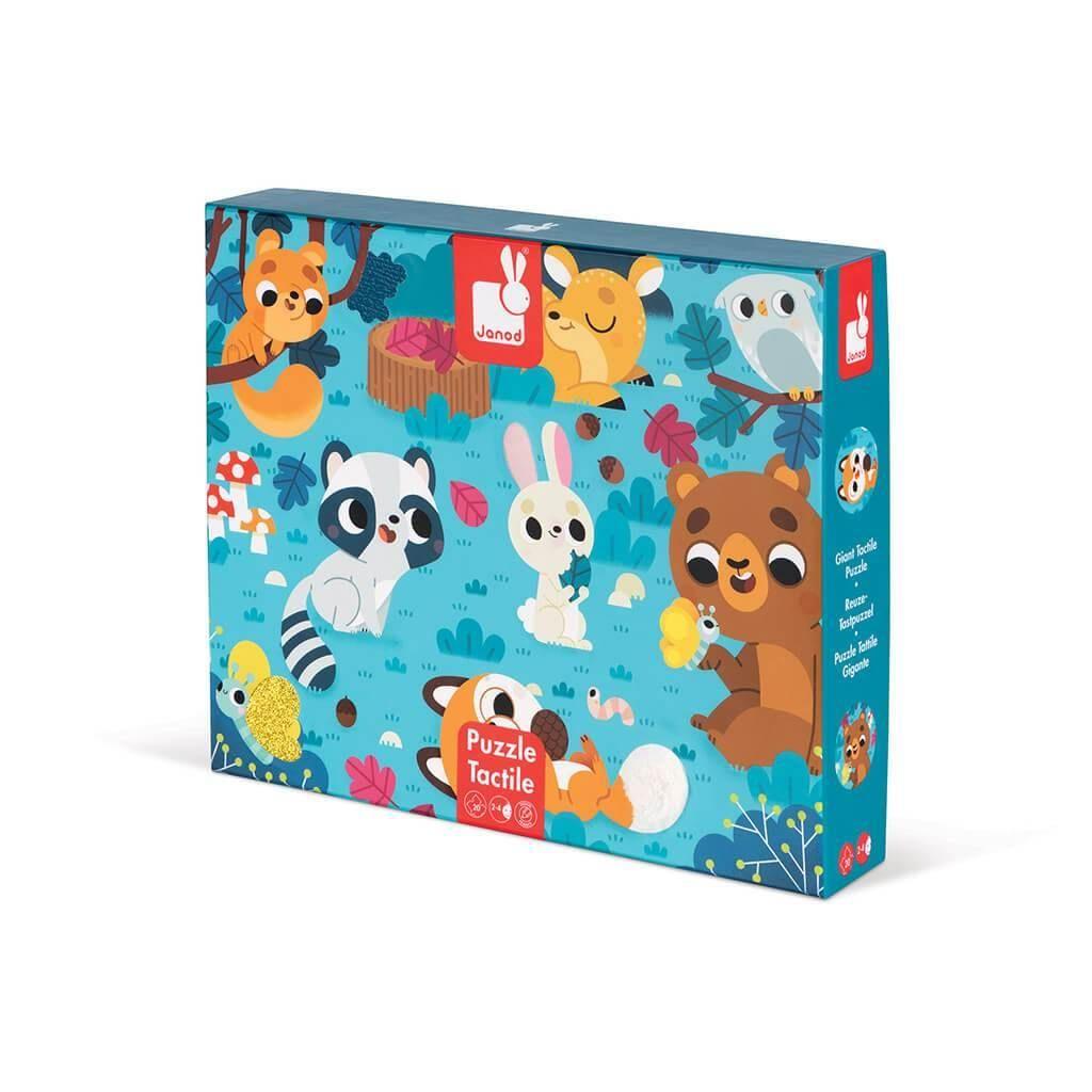 Janod - 20 pc Tactile Puzzle 'Forest Animals' - Emmbaby Canada