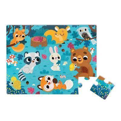 Janod - 20 pc Tactile Puzzle 'Forest Animals' - Emmbaby Canada