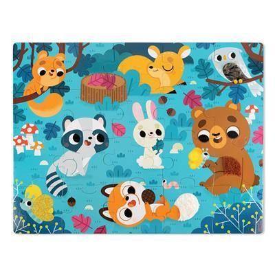 Janod - 20 pc Tactile Puzzle 'Forest Animals' - Emmbaby Canada