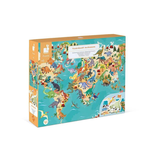 Janod - 200 pc 3D Educational Puzzle The Dinosaurs - Emmbaby Canada