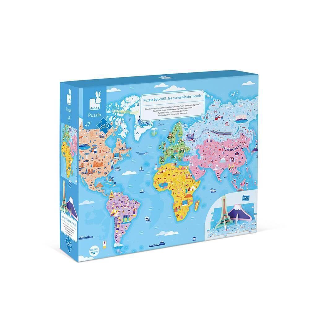 Janod - 350 pc 3D Educational Puzzle World Curiosities - Emmbaby Canada