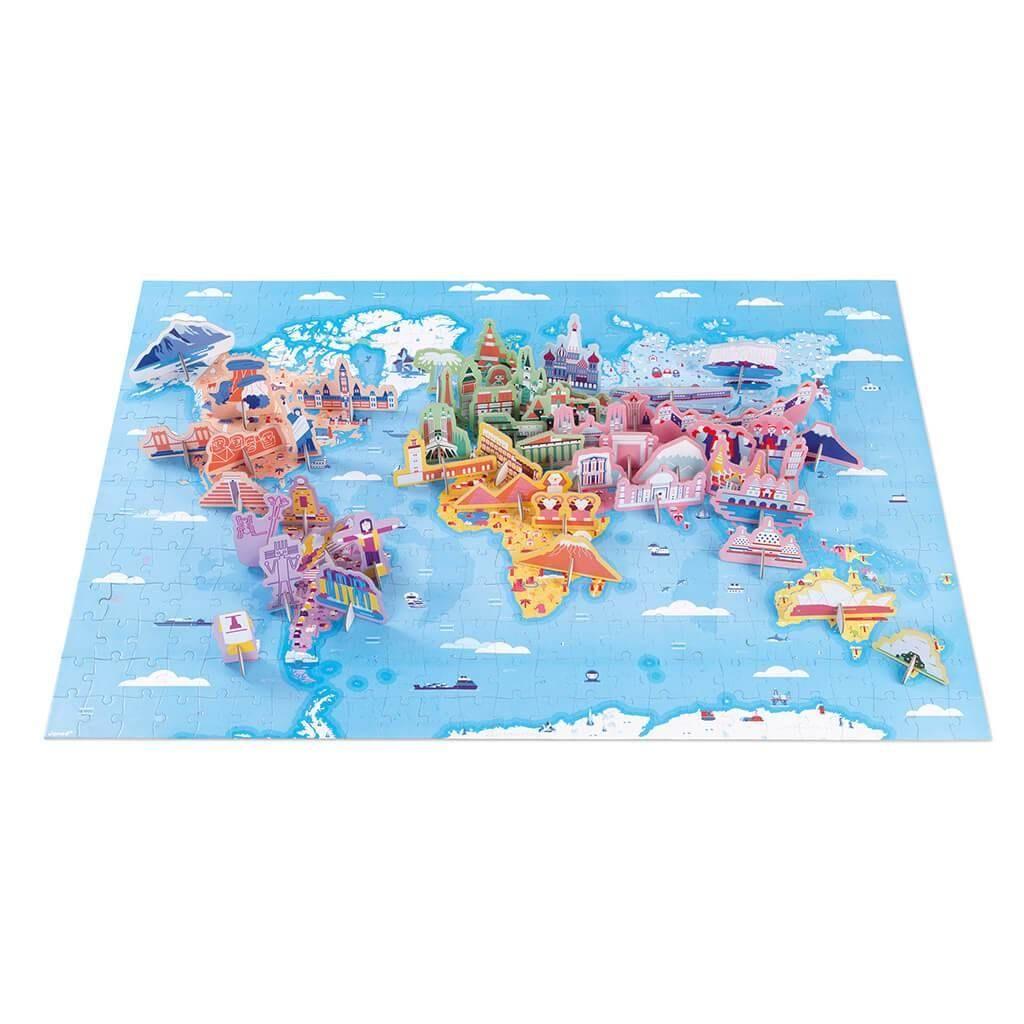 Janod - 350 pc 3D Educational Puzzle World Curiosities - Emmbaby Canada