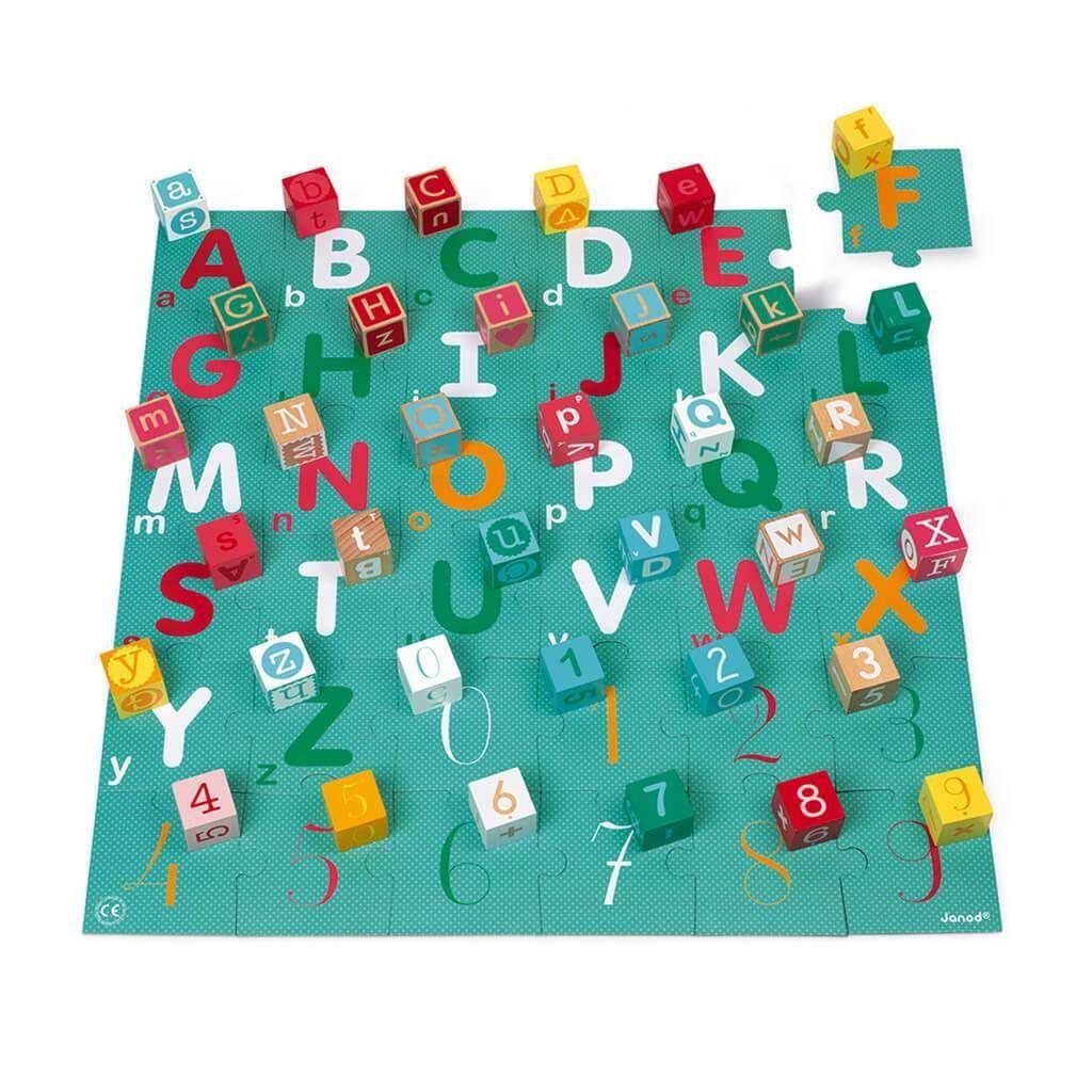 Janod - Kubix 40 Blocks Letters / Numbers - Emmbaby Canada