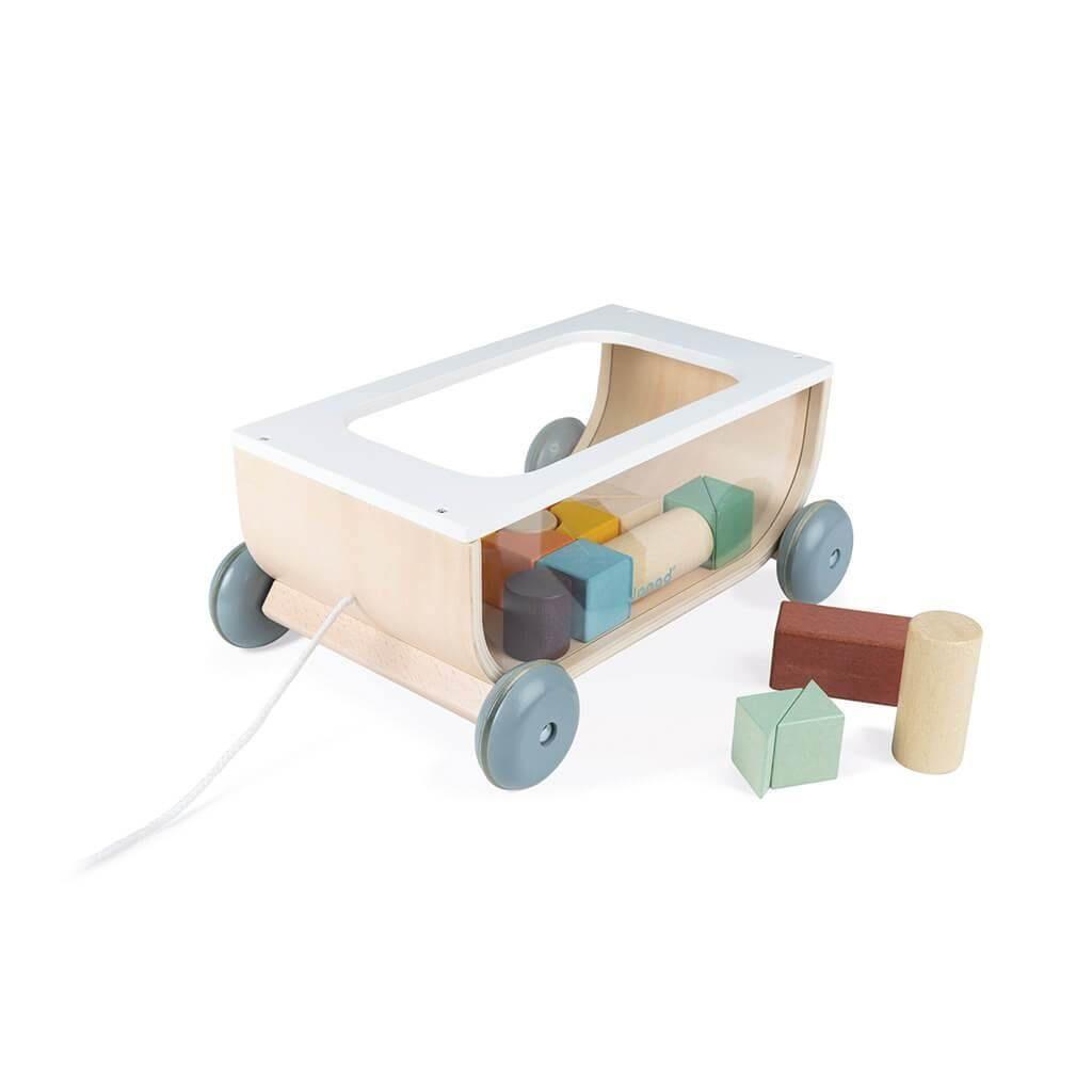 Janod - Sweet Cocoon Cart with Blocks - Emmbaby Canada