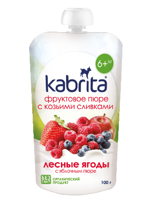 Kabrita Berries And Apple Puree With Sweet Goat Milk Cream 100 G - 6 Pouches - Emmbaby Canada