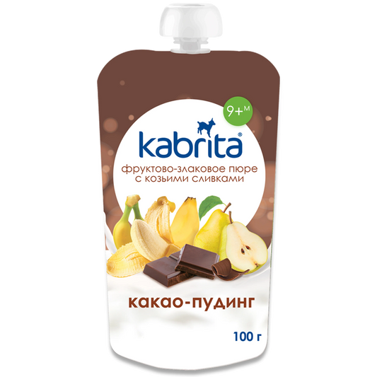 Kabrita Cocoa Pudding With Fruit, Cereal And Goat Cream 100 G - 6 Pouches - Emmbaby Canada