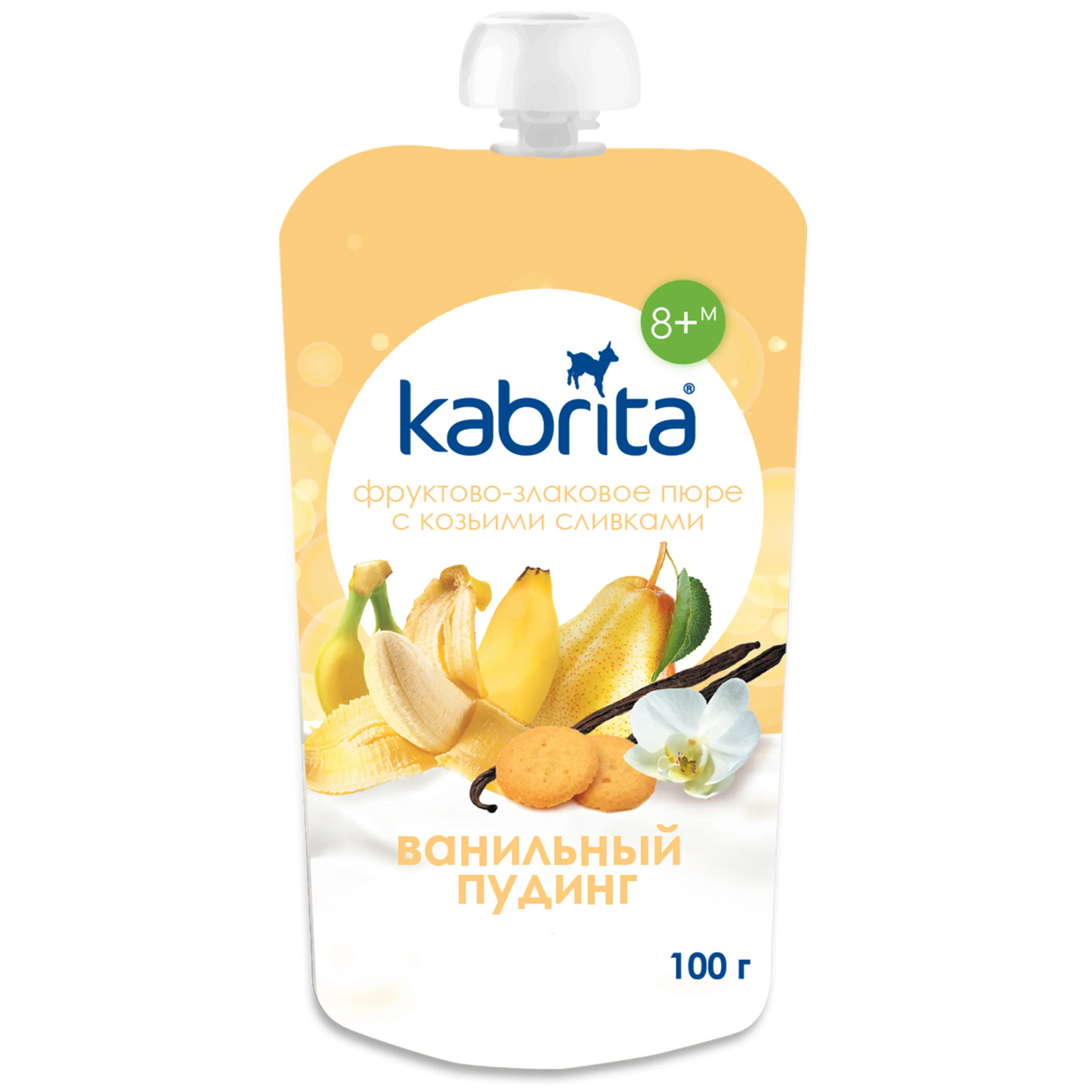 Kabrita Vanilla Pudding With Fruit, Cereal And Goat Cream 100 G - 6 Pouches - Emmbaby Canada