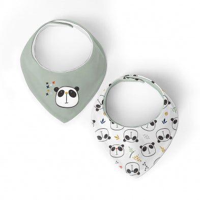 Kushies - Dribblebib Bandana Bib Jersey 2PK - Panda - Emmbaby Canada