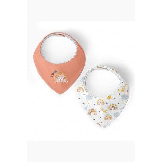 Kushies - Dribblebib Bandana Bib Jersey 2PK -  Rainbow - EmmBaby