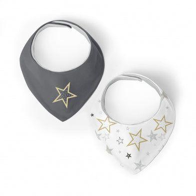 Kushies - Dribblebib Bandana Bib Jersey 2PK -  Star - Emmbaby Canada