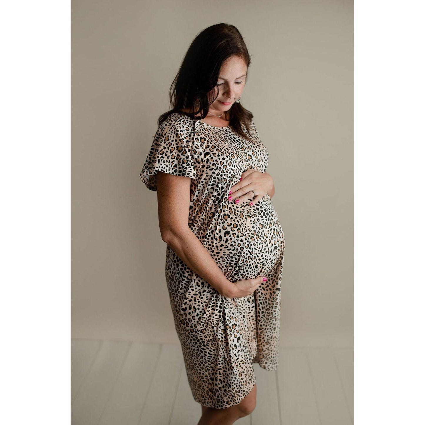 Leopard Labor & Delivery Gown - Emmbaby Canada