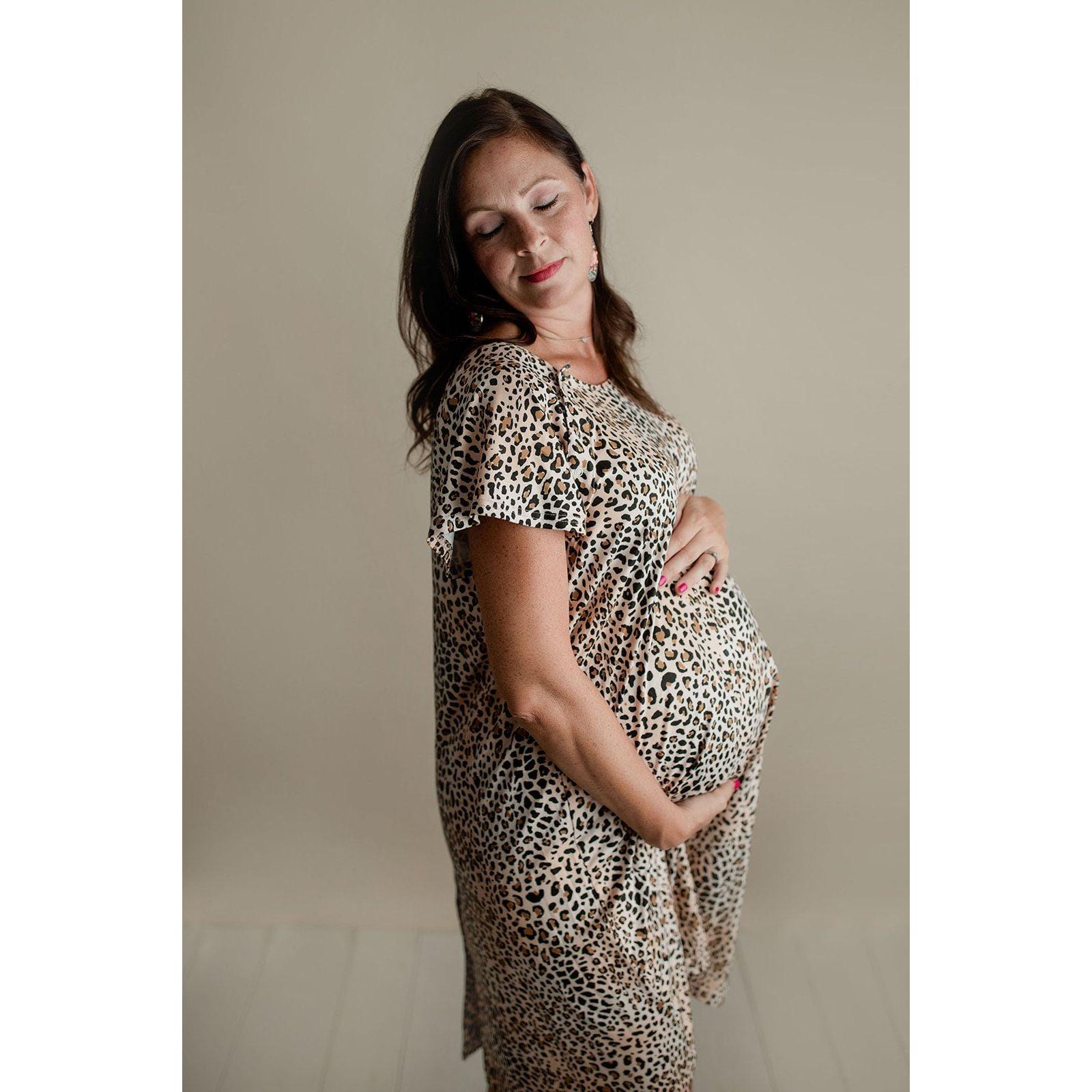 Leopard Labor & Delivery Gown - Emmbaby Canada