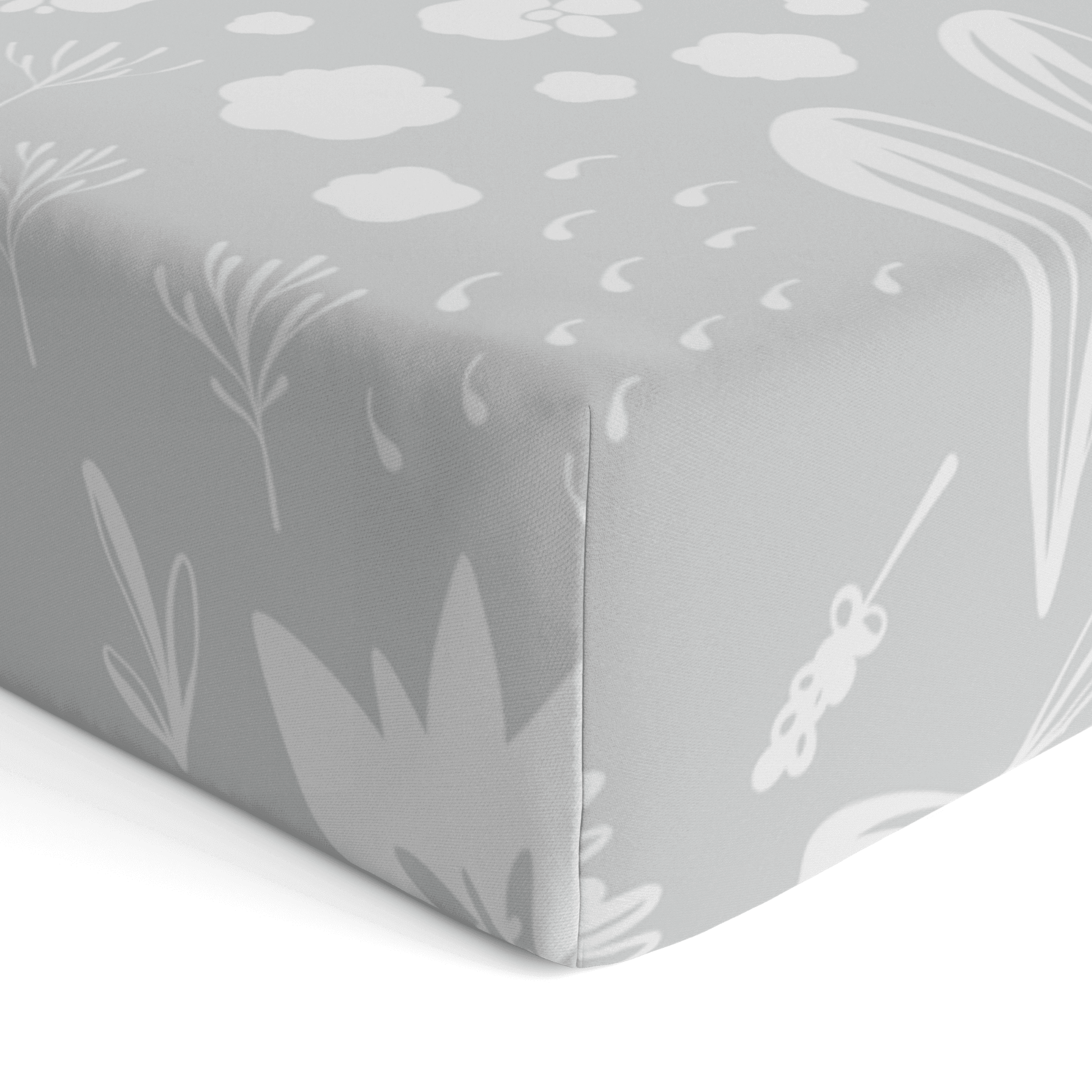 Percale Dream | Crib Sheet - Bunny Grey - Emmbaby Canada