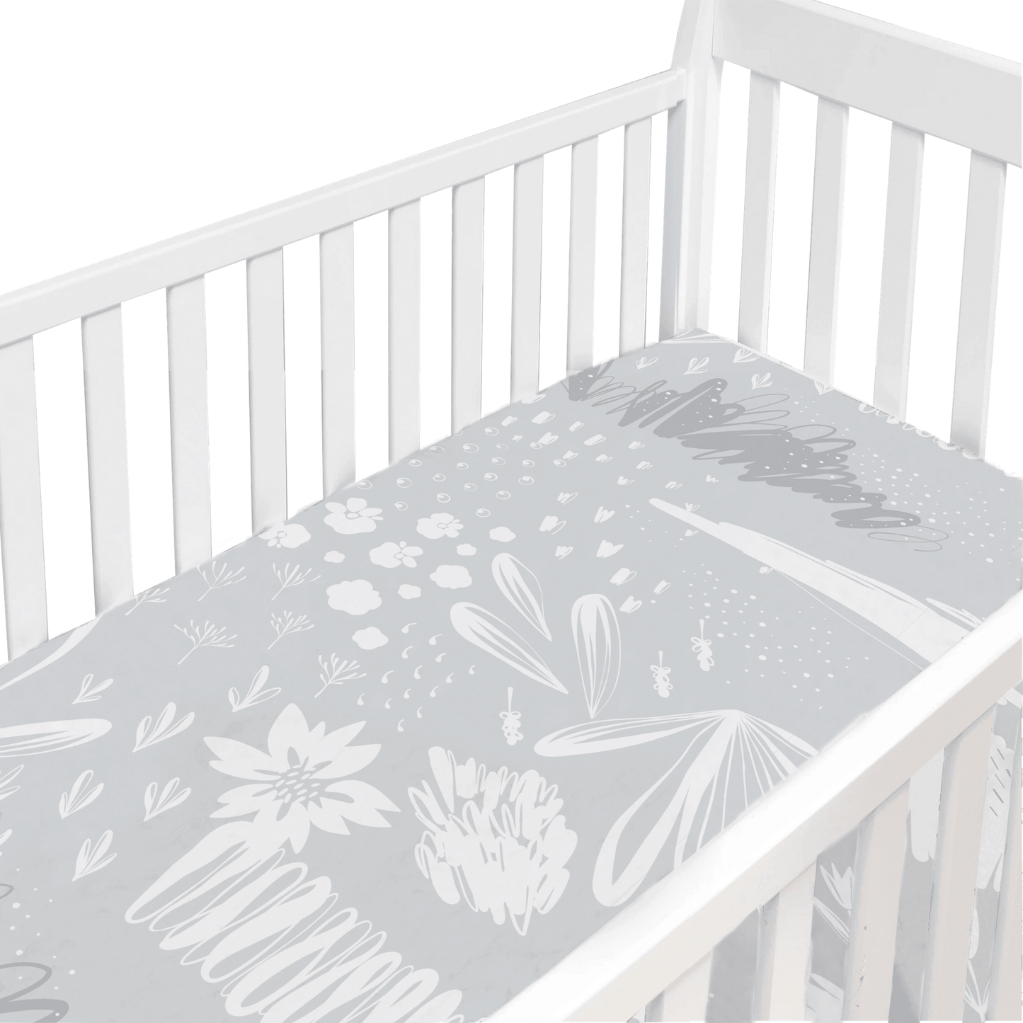 Percale Dream | Crib Sheet - Bunny Grey - Emmbaby Canada