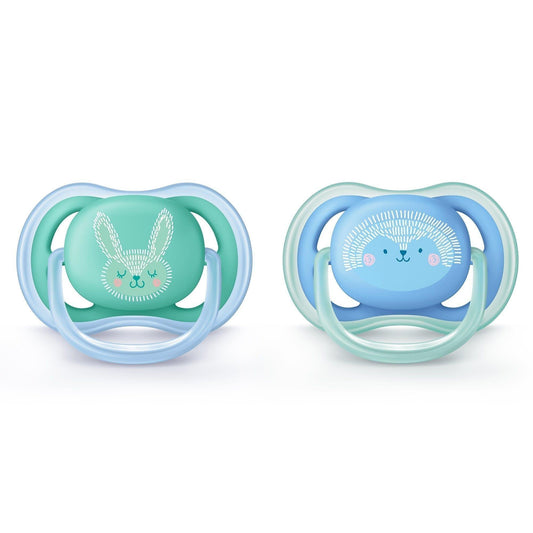 Philips Avent - Ultra Air Pacifier Contemp. 6-18m 2pk Blue/Green - Emmbaby Canada