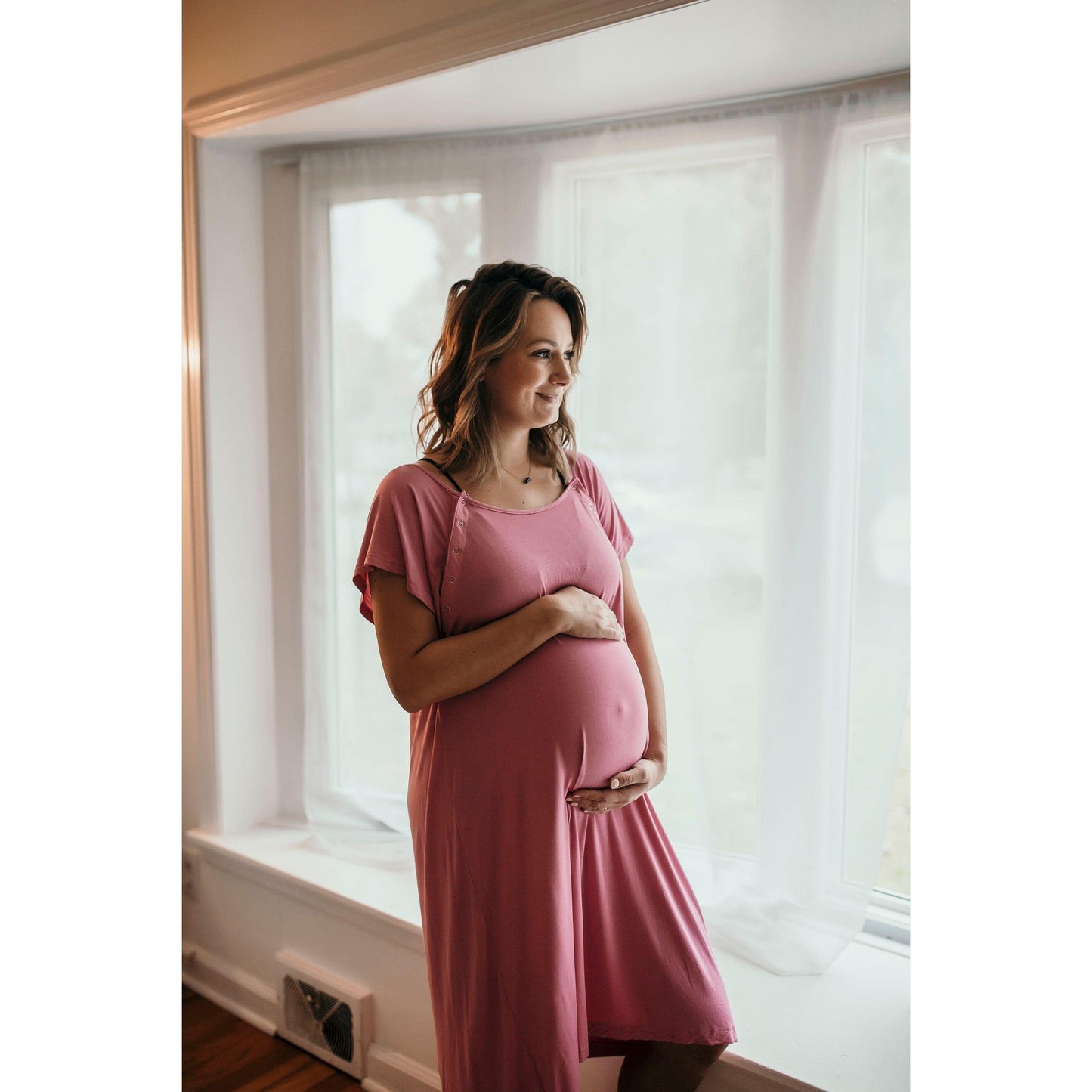 Rose Mommy Labor and Delivery/ Nursing Gown - Emmbaby Canada