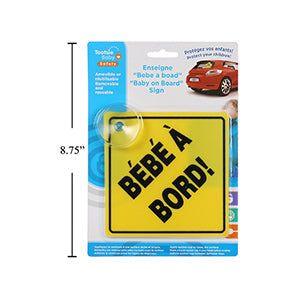 Tootsie Baby, BEBE A BORD! Sign w/Suction Cup French - Emmbaby Canada