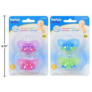 Tootsie Baby, Set of 2 Baby Silicone Pacifiers - Emmbaby Canada