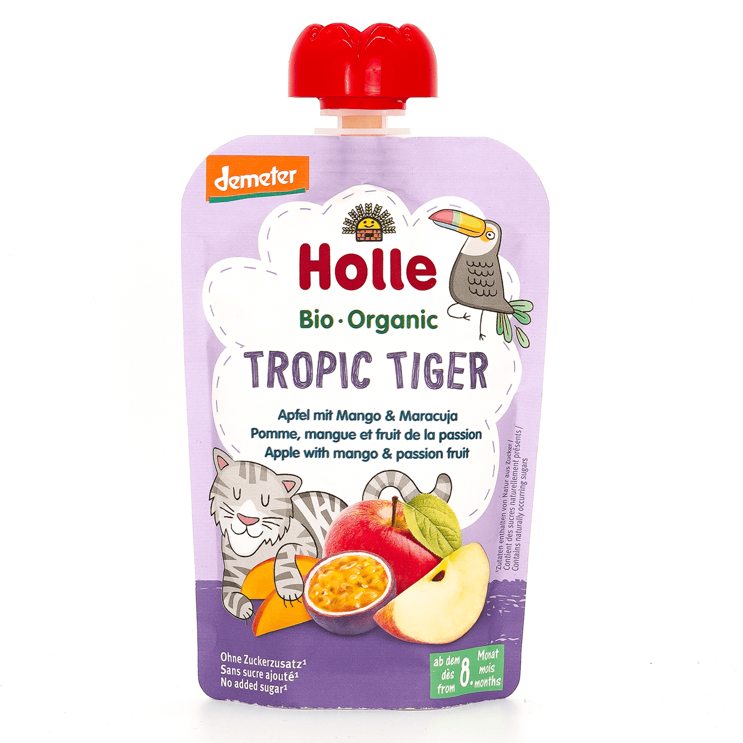 Holle Tropic Tiger: Apple, Mango & Passion Fruit (8+ Months) - 6 Pouches - Emmbaby Canada
