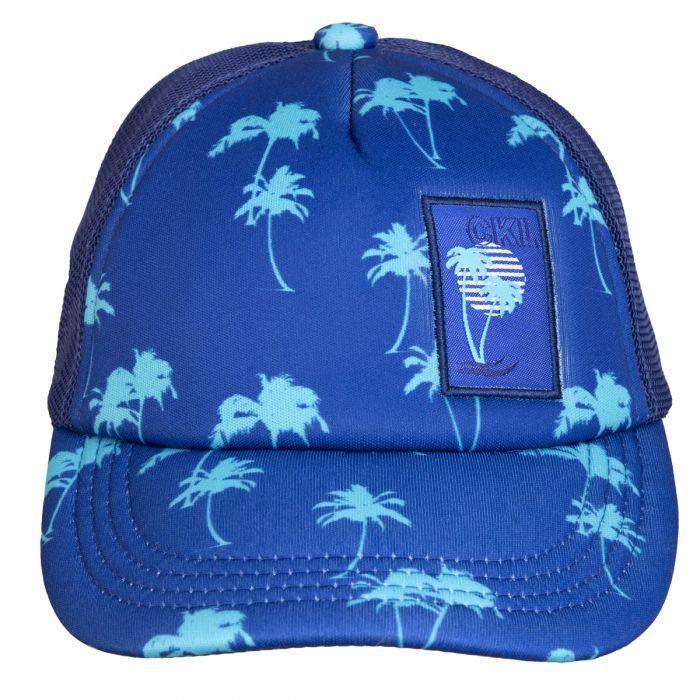 Trucker Palm Tree Ball Hat Pink/Blue - Emmbaby Canada