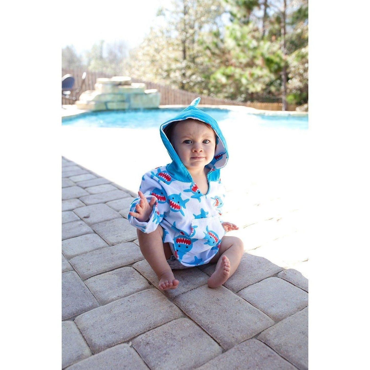 Zoocchini - UPF50+ Baby Terry Swim Cover-up - Shark - Emmbaby Canada