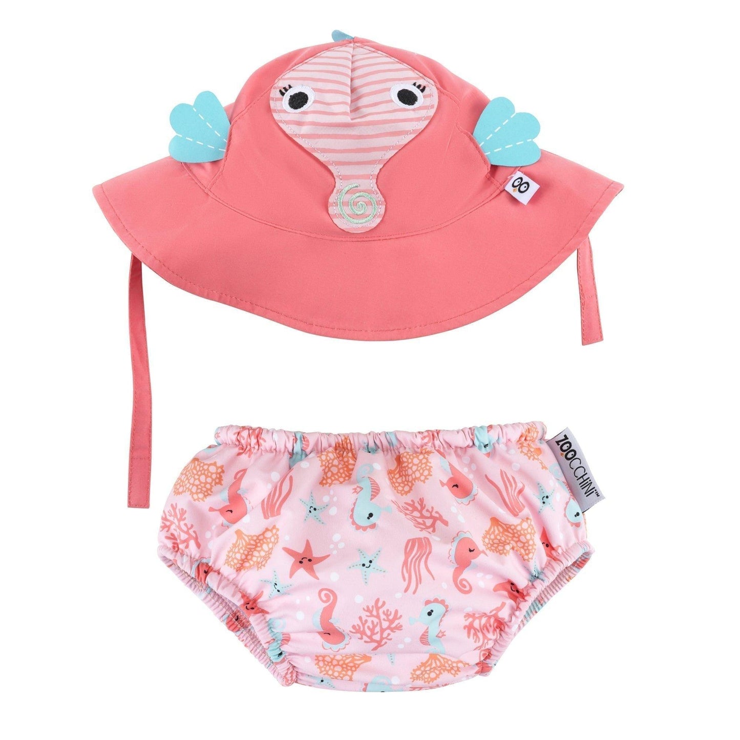 Zoocchini - UPF50+ Swim Diaper & Sun Hat Set - Seahorse - Emmbaby Canada